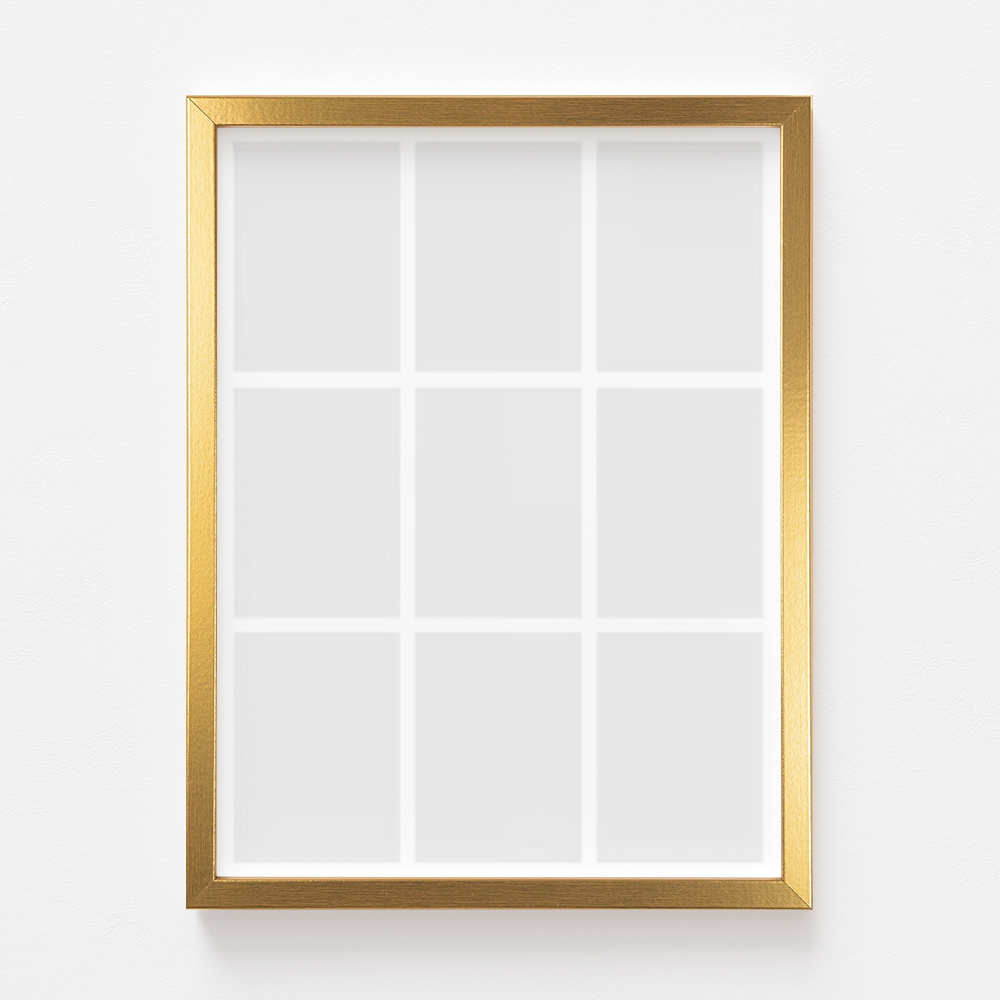 Plakat, Twój plakat, 9 elementów z ramką złotą, 21x30