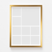 Plakat, Twój plakat, 9 elementów z ramką złotą, 21x30