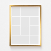 Plakat, Twój plakat, 9 elementów z ramką złotą, 21x30