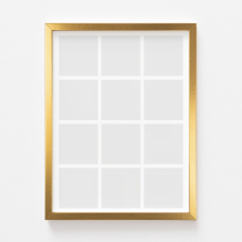 Plakat, Twój plakat, 12 elementów z ramką złotą, 21x30