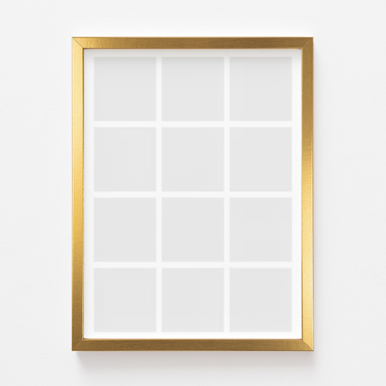 Plakat, Twój plakat, 12 elementów z ramką złotą, 21x30