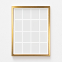 Plakat, Twój plakat, 16 elementów z ramką złotą, 21x30