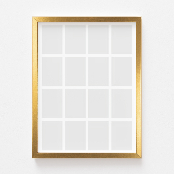 Plakat, Twój plakat, 16 elementów z ramką złotą, 21x30