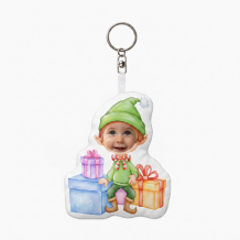 Brelok pluszowy Elf z prezentami, 10 cm