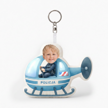 Brelok pluszowy Policjant w helikopterze, 10 cm