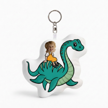 Brelok pluszowy Dinozaur turkusowy, 10 cm