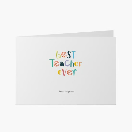 Fotokartka Best Teacher Ever, 20x15 cm