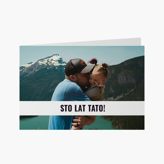 Fotokartka Sto lat Tato, 20x15 cm